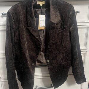 Democracy Brown Blazer with Fitted Silhouette